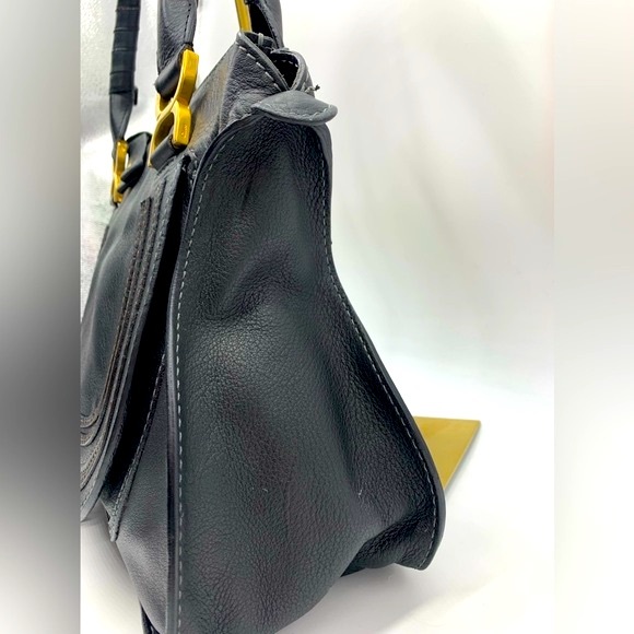 Auth Chloe Black Marcie Medium Satchel Preloved Excellent - Picture 5 of 16